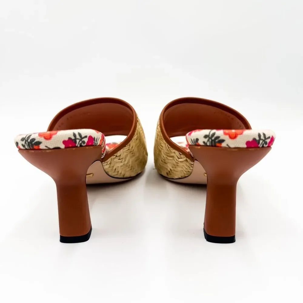 Gucci Mabel GG Logo Raffia Sandals Slip On Mules EU 39.5 US 9.5 - Picture 5 of 11